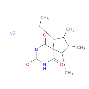 7,9-Diazaspiro[4.5]decane-6,8,10-trione,1-ethyl-2,3,4-trimethyl-, sodium salt (1:1)