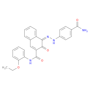 (4Z)-4-[(4-CARBAMOYLPHENYL)HYDRAZINYLIDENE]-N-(2-ETHOXYPHENYL)-3-OXO-N APHTHALENE-2-CARBOXAMIDE