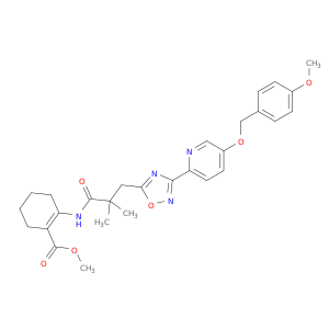 Methyl 2-(3-(3-(5-((4-methoxybenzyl)oxy)pyridin-2-yl)-1,2,4-oxadiazol-5-yl)-2,2-dimethylpropanamido)cyclohex-1-enecarboxylate