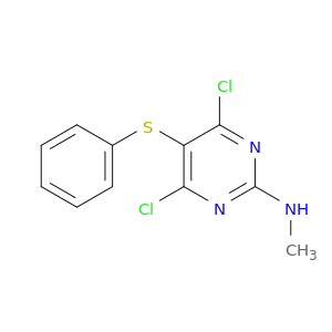 2-Pyrimidinamine, 4,6-dichloro-N-methyl-5-(phenylthio)-
