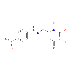 4-Pyrimidinecarboxaldehyde,1,2,3,6-tetrahydro-2,6-dioxo-, 4-[2-(4-nitrophenyl)hydrazone]