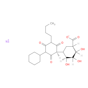 sodium (1S,2R,3S,4S)-5-[(1R)-3-butyl-5-cyclohexyl-2,4,6-trioxo-cyclohexyl]-2,3,4-trihydroxy-cyclohexane-1-carboxylate