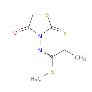 Propanimidothioic acid, N-(4-oxo-2-thioxo-3-thiazolidinyl)-, methyl ester