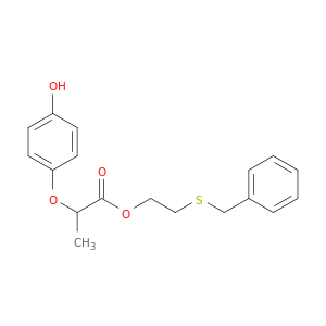 Propanoic acid, 2-(4-hydroxyphenoxy)-, 2-[(phenylmethyl)thio]ethyl ester
