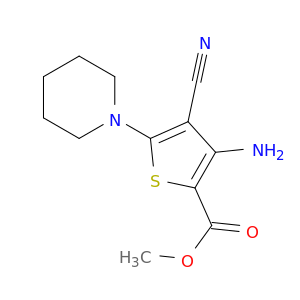 2-Thiophenecarboxylicacid, 3-amino-4-cyano-5-(1-piperidinyl)-, methyl ester