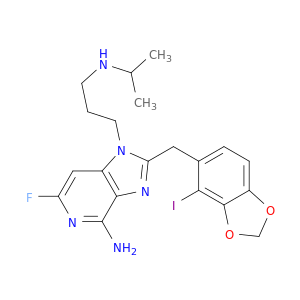 6-Fluoro-2-((4-iodobenzo[d][1,3]dioxol-5-yl)methyl)-1-(3-(isopropylamino)propyl)-1H-imidazo[4,5-c]pyridin-4-amine