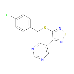 Pyrimidine, 5-[4-[[(4-chlorophenyl)methyl]thio]-1,2,5-thiadiazol-3-yl]-