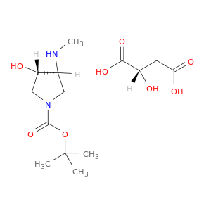(3S,4S)-3-羟基-4-(甲基氨基)吡咯烷-1-羧酸叔丁酯(S)-2-羟基琥珀酸盐
