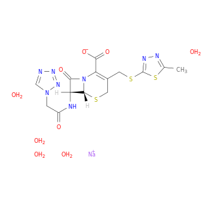 5-THIA-1-氮杂双环[4.2.0]OCT-2-ENE-2-羧酸,3-[[(5-甲基-1,3,4-噻二唑-2-基)甲基]-8-OxO-7-[2-(1H-四唑-1-基)乙酰基]氨基]-,钠盐,水合物(1：1：5),(6R,7R)-