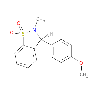 1,2-Benzisothiazole,2,3-dihydro-3-(4-methoxyphenyl)-2-methyl-, 1,1-dioxide, (3S)-