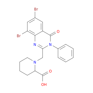 2-Piperidinecarboxylicacid, 1-[(6,8-dibromo-3,4-dihydro-4-oxo-3-phenyl-2-quinazolinyl)methyl]-