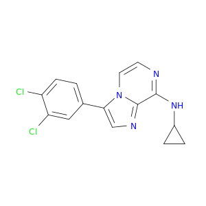 Imidazo[1,2-a]pyrazin-8-amine, N-cyclopropyl-3-(3,4-dichlorophenyl)-