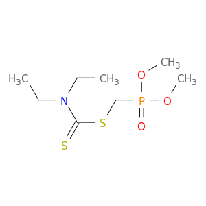Carbamodithioic acid, diethyl-, (dimethoxyphosphinyl)methyl ester