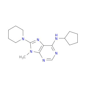 9H-Purin-6-amine, N-cyclopentyl-9-methyl-8-(1-piperidinyl)-