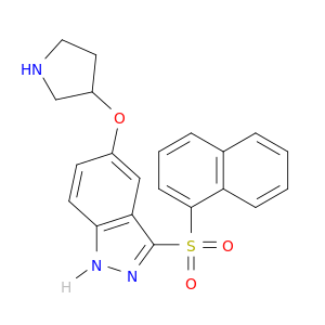 1H-Indazole, 3-(1-naphthalenylsulfonyl)-5-(3-pyrrolidinyloxy)-
