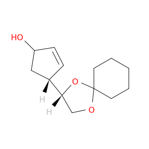 2-Cyclopenten-1-ol, 4-[(2S)-1,4-dioxaspiro[4.5]dec-2-yl]-, (4R)-