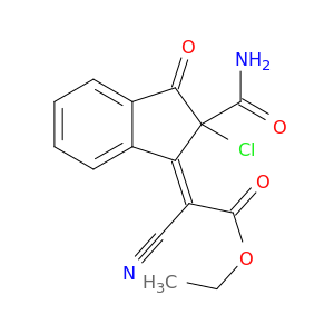 ETHYL (2Z)-2-(2-CARBAMOYL-2-CHLORO-3-OXO-INDEN-1-YLIDENE)-2-CYANO-ACETATE