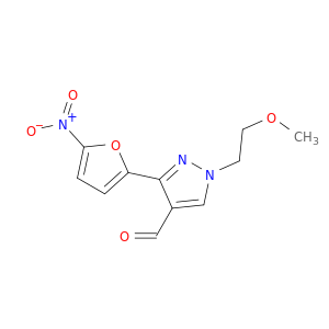 1H-Pyrazole-4-carboxaldehyde, 1-(2-methoxyethyl)-3-(5-nitro-2-furanyl)-
