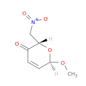 2H-Pyran-3(6H)-one, 6-methoxy-2-(nitromethyl)-, trans-