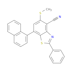 4-Benzothiazolecarbonitrile, 5-(methylthio)-7-(1-naphthalenyl)-2-phenyl-