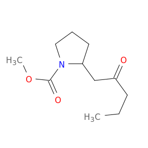 1-Pyrrolidinecarboxylic acid, 2-(2-oxopentyl)-, methyl ester