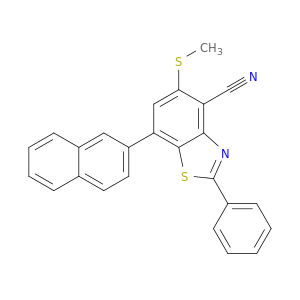 4-Benzothiazolecarbonitrile, 5-(methylthio)-7-(2-naphthalenyl)-2-phenyl-