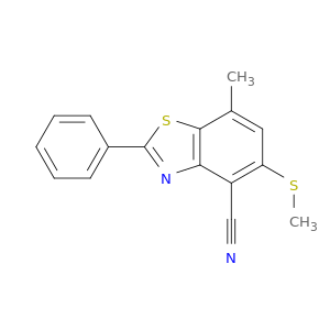 4-Benzothiazolecarbonitrile, 7-methyl-5-(methylthio)-2-phenyl-