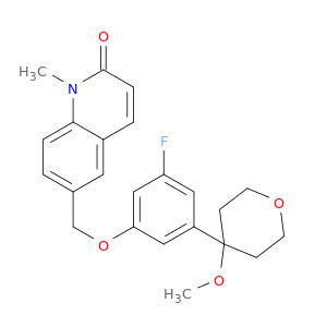 2(1H)-Quinolinone,6-[[3-fluoro-5-(tetrahydro-4-methoxy-2H-pyran-4-yl)phenoxy]methyl]-1-methyl-