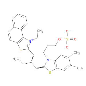 萘酚[1,2-D]噻唑鎓,2-[2-[[5,6-二甲基-3-[3-(磺酰氧基)丙基]-2(3H)-苯并噻唑烷]甲基]-1-丁烯-1-Y1]-1-乙基,内盐