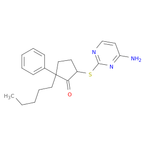 Cyclopentanone, 5-[(4-amino-2-pyrimidinyl)thio]-2-pentyl-2-phenyl-