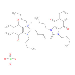 1H-Naphth[2,3-d]imidazolium, 1,3-dibutyl-2-[5-(1,3-dibutyl-1,3,4,9-tetrahydro-4,9-dioxo-2H-naphth[2,3-d]imidazol-2-ylidene)-1,3-pentadien-1-yl]-4,9-dioxo-, perchlorate (1:1)
