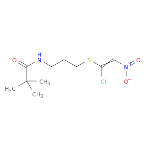 Propanamide, N-[3-[(1-chloro-2-nitroethenyl)thio]propyl]-2,2-dimethyl-