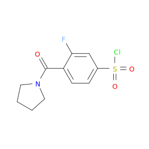 3-fluoro-4-(pyrrolidine-1-carbonyl)benzene-1-sulfonyl chloride