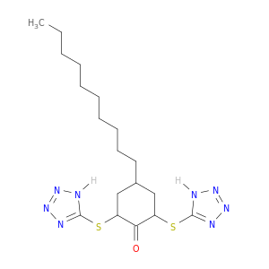 Cyclohexanone, 4-decyl-2,6-bis(1H-tetrazol-5-ylthio)-