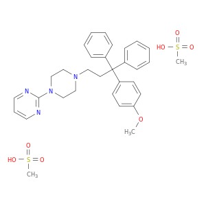 2-{4-[3-(4-methoxyphenyl)-3,3-diphenylpropyl]piperazin-1-yl}pyrimidine methanesulfonate(1:2)
