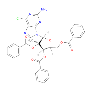 6-氯-9-(2,3,5-三-O-苯甲酰基-2-C-甲基-BETA-D-呋喃核糖基)-9H-嘌呤-2-胺
