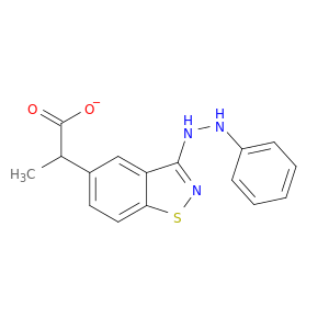 1,2-Benzisothiazole-5-aceticacid, 3-(2-phenylhydrazinyl)-, methyl ester