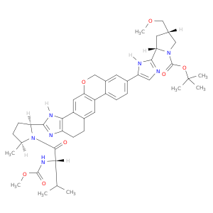 叔丁基 (2S,4S)-2-[5-(2-{(2S,5S)-1-[N-(甲氧基羰基)-L-缬氨酰]-5-甲基吡咯烷-2-基}-1,4,5,11-四氢异吡喃[4′,3′:6,7]萘并[1,2-D]咪唑-9-基)-1H-咪唑-2-基]-4-(甲氧基甲基)吡咯烷-1-羧酸