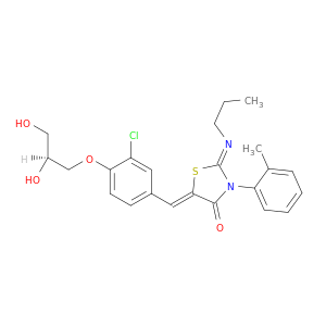 (Z)-5-((Z)-3-氯-4-((S)-2,3-二羟基丙氧基)亚苄基)-2-(丙基亚氨基)-3-(邻甲苯基)噻唑烷-4-酮