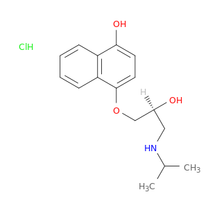 1-萘酚,4-[(2S)-2-羟基-3-[(1-甲基乙基)氨基]丙氧基-,盐酸盐(1：1)