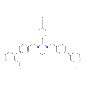 Benzonitrile, 4-[1,3-bis[[4-[bis(2-chloroethyl)amino]phenyl]methyl]hexahydro-2-pyrimidinyl]-