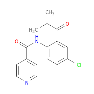 4-Pyridinecarboxamide, N-[4-chloro-2-(2-methyl-1-oxopropyl)phenyl]-