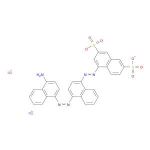 2,7-萘二磺酸,4-[2-[2-[2-(4-(4-氨基-1-萘基)二亚苯基]-,钠盐(1：2)