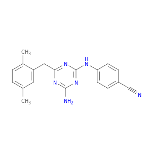 4-{[4-amino-6-(2,5-dimethylbenzyl)-1,3,5-triazin-2-yl]amino}benzonitrile