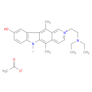 6H-吡啶[4,3-B]咔唑,2-[2-(二乙基氨基)乙基]-9-羟基-5,11-二甲基-,乙酸盐(1：1)