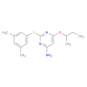 4-Pyrimidinamine,2-[(3,5-dimethylphenyl)thio]-6-(1-methylpropoxy)-