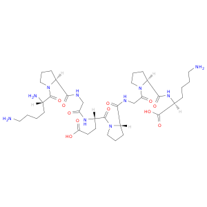 (2S)-6-amino-2-[[(2S)-1-[2-[[(2S)-1-[(2S)-4-carboxy-2-[[2-[[(2S)-1-[(2S)-2,6-diaminohexanoyl]pyrrolidine-2-carbonyl]amino]acetyl]amino]butanoyl]pyrrolidine-2-carbonyl]amino]acetyl]pyrrolidine-2-carbonyl]amino]hexanoic acid