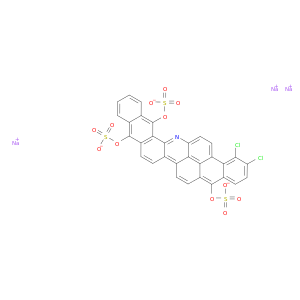 Anthra[2,1,9-mna]naphth[2,3-h]acridine-5,10,15-triol,dichloro-, tris(hydrogen sulfate), trisodium salt (9CI)