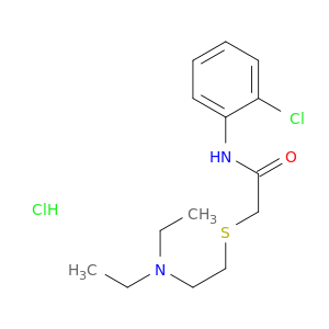 Acetamide,N-(2-chlorophenyl)-2-[[2-(diethylamino)ethyl]thio]-, hydrochloride (1:1)