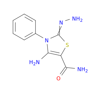 5-Thiazolecarboxamide, 4-amino-2-hydrazono-2,3-dihydro-3-phenyl-